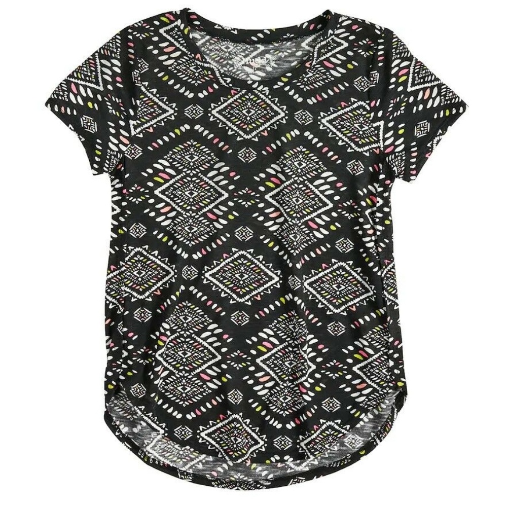 Mudd Girls Printed Tulip Hem Tee 12, 14, 16 NEW